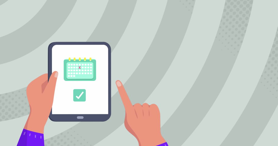 Person Using Tablet for Calendar Planning