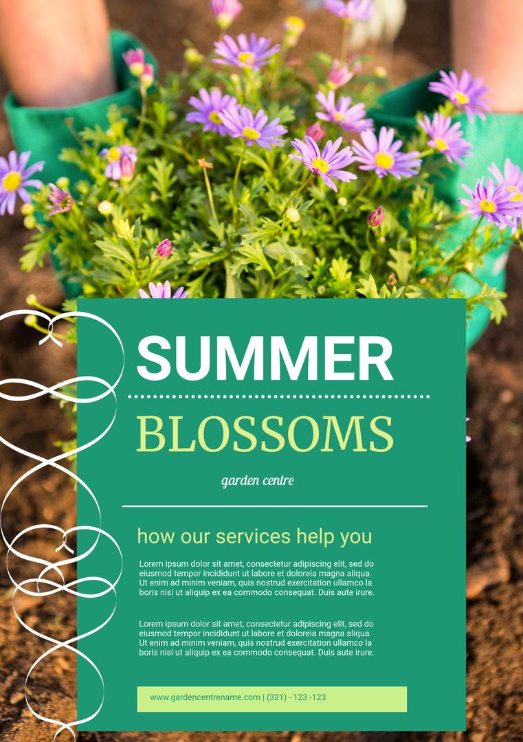 Vibrant Summer Blossoms with Garden Center Ad Theme