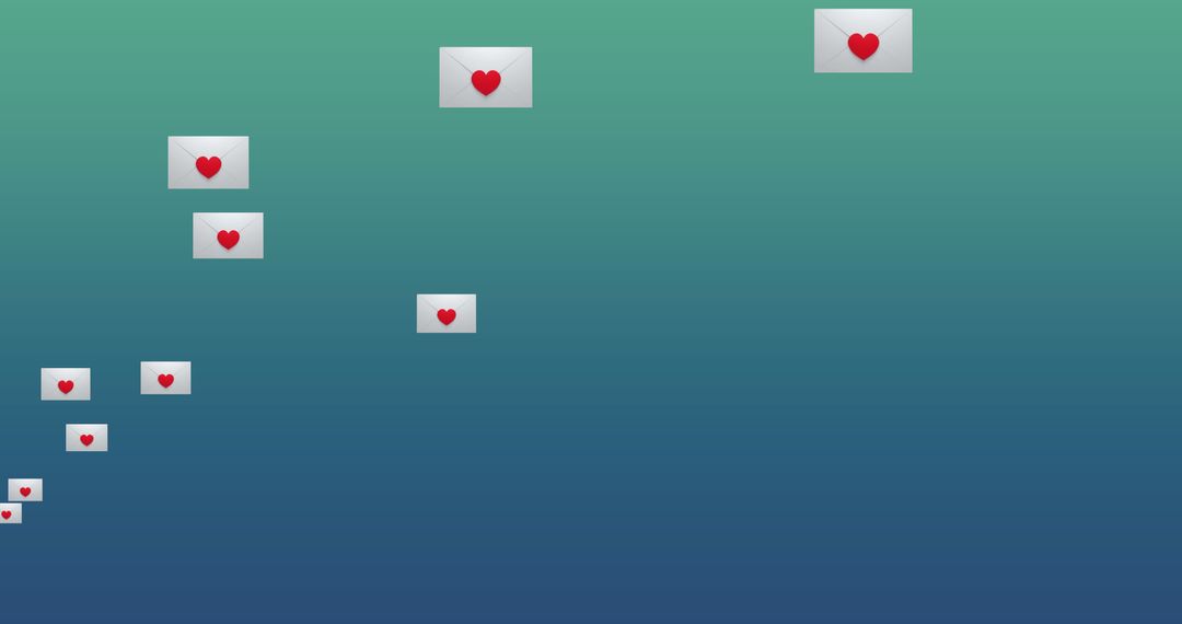 Floating Love Messages on Gradient Background