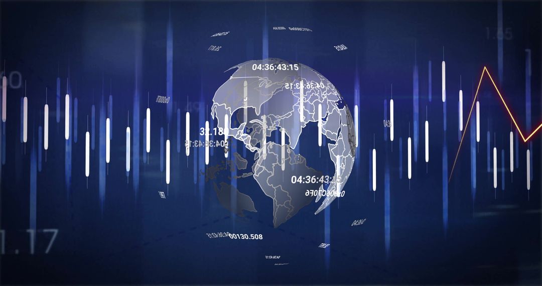 Digital Globe with Financial Data Display