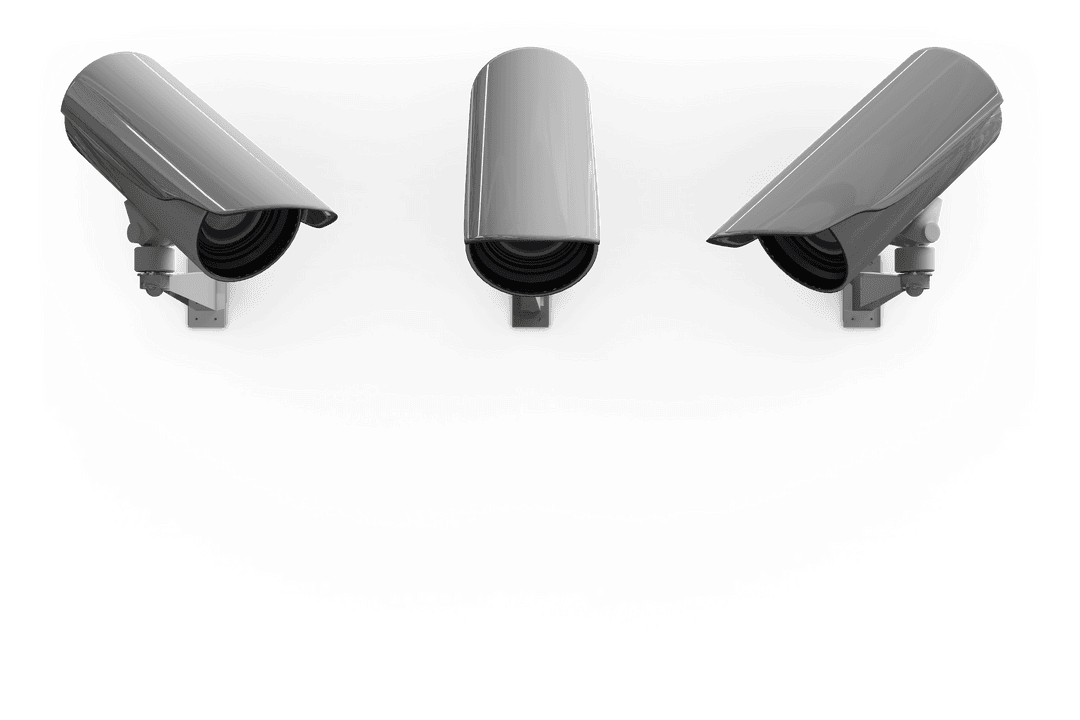 Digital Illustration of Security Cameras Transparent Background