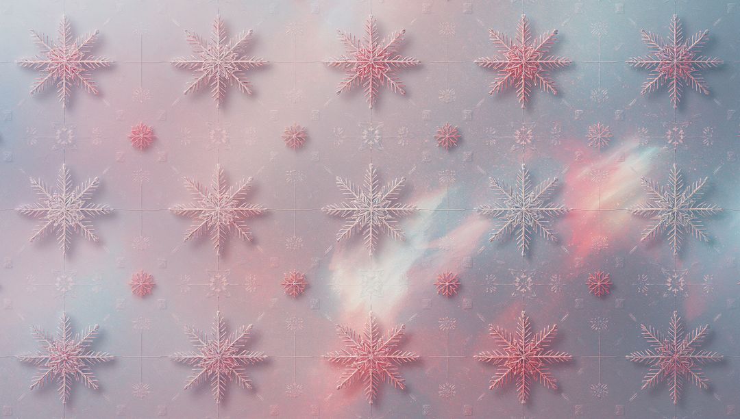 Frosted Pastel Snowflakes Abstract Digital Art