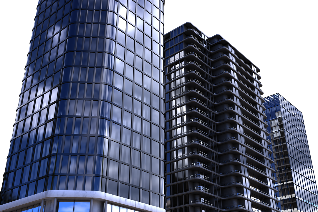 Transparent Modern Office Buildings 3D Rendering - Download Free Stock Images Pikwizard.com