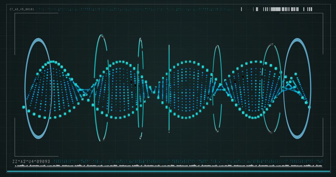 Futuristic Digital DNA Visualization Interface