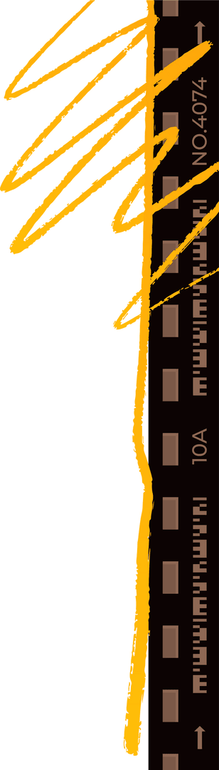 Transparent Film Strip Frame with Scribbles and Copy Space