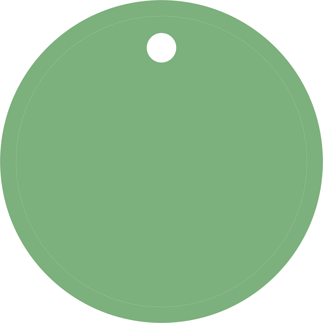 Minimalist Green Disc Pendant on Transparent Background
