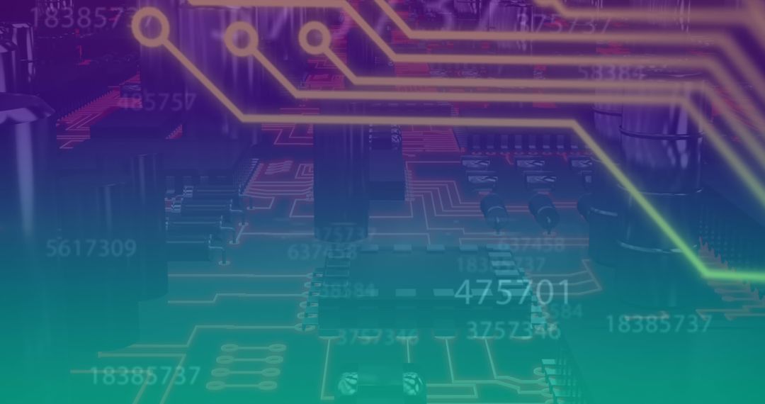 Global Data Network Connections on Futuristic Circuit Board Background