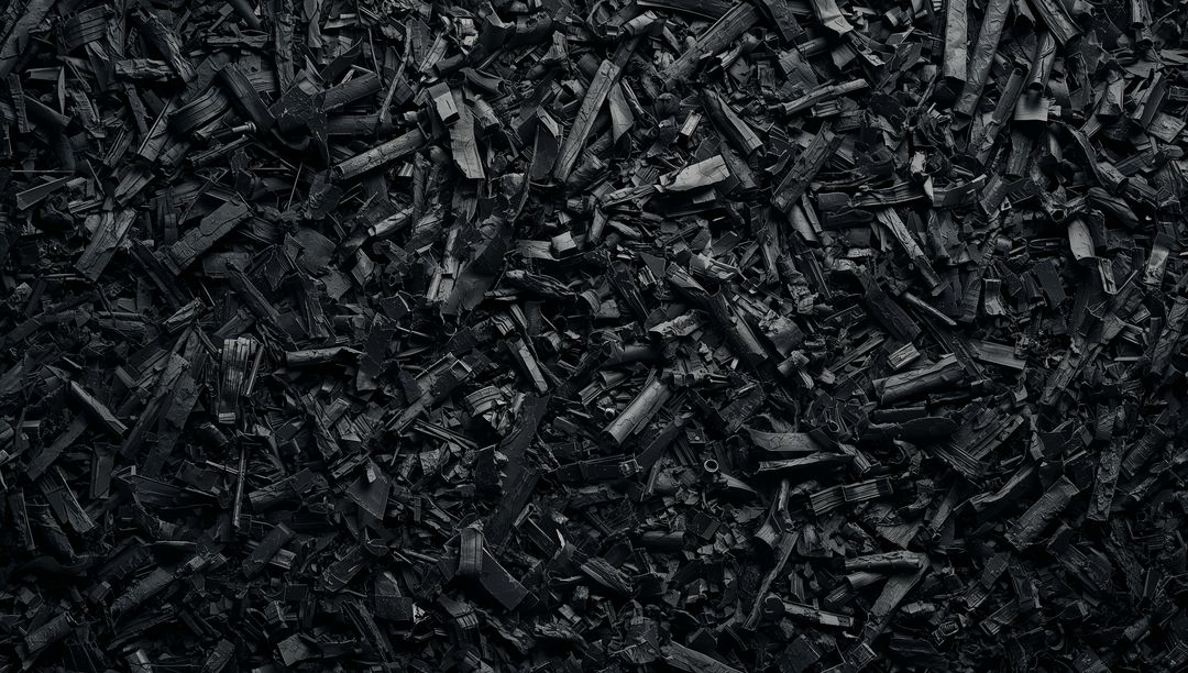 Showing Dark Shredded Rubber Texture with Metallic Flecks for Industrial Macro Background