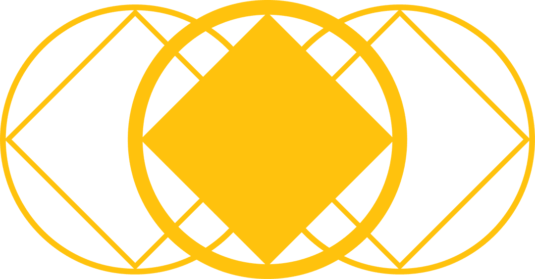 Abstract Yellow Circle Design on Transparent Background