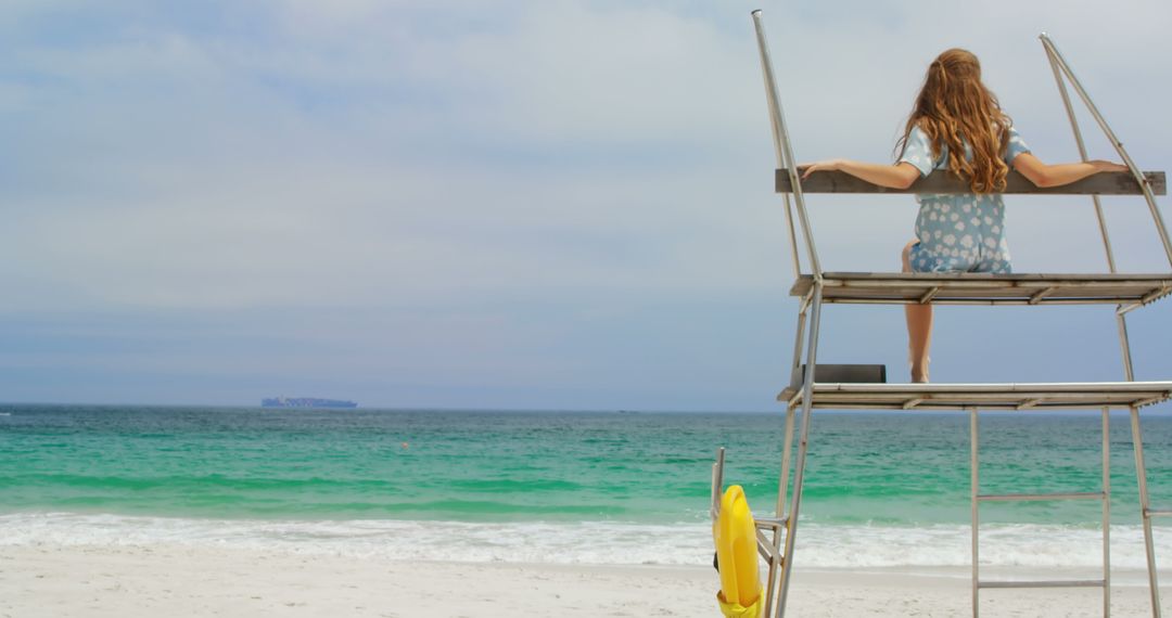 Tranquil Beach View from Lifeguard Tower
