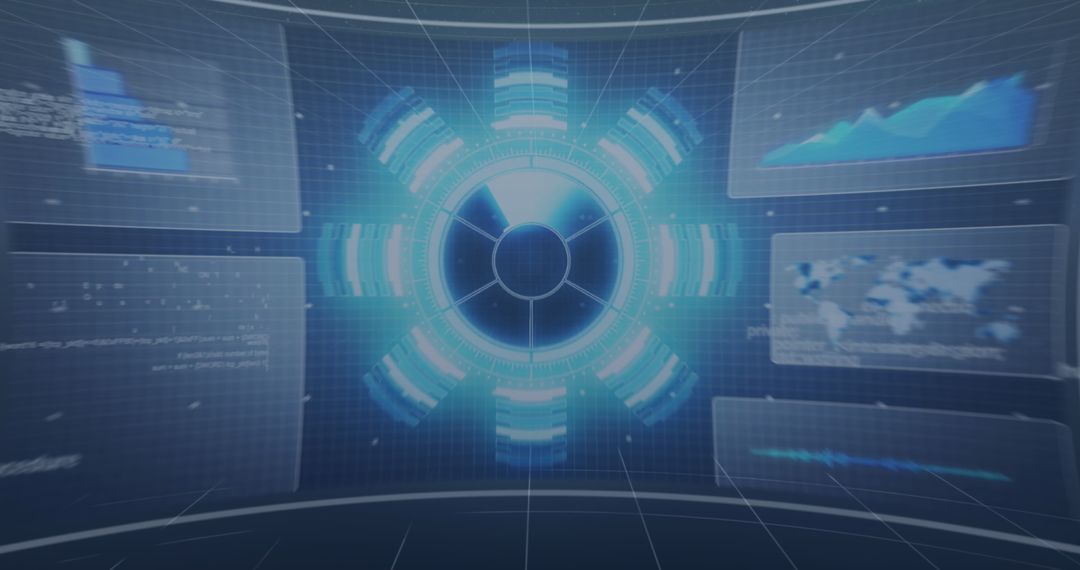 Futuristic Data Processing Interface in Blue - Free Images, Stock Photos and Pictures on Pikwizard.com