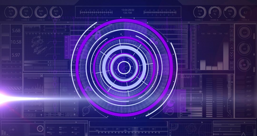 Futuristic Digital Scanner Visual Interface Display