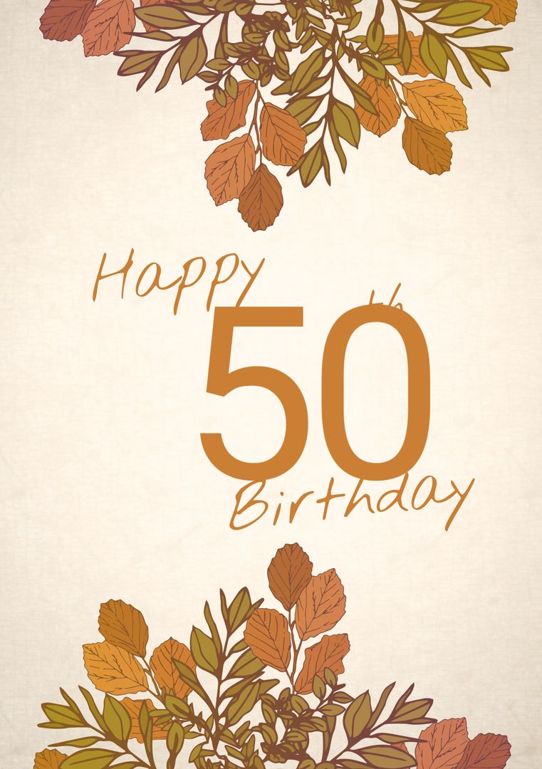 Elegant Foliage Design for 50th Birthdays and Corporate Milestones - Download Free Stock Templates Pikwizard.com