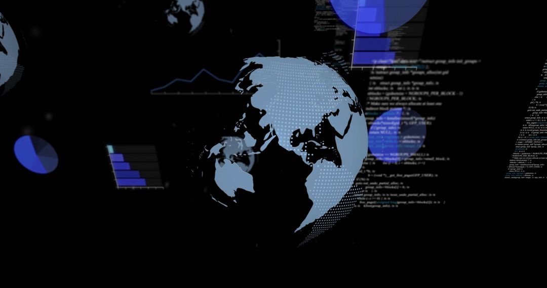 Innovative Rendering of Globe in Digital Interface with Analytics Overlays