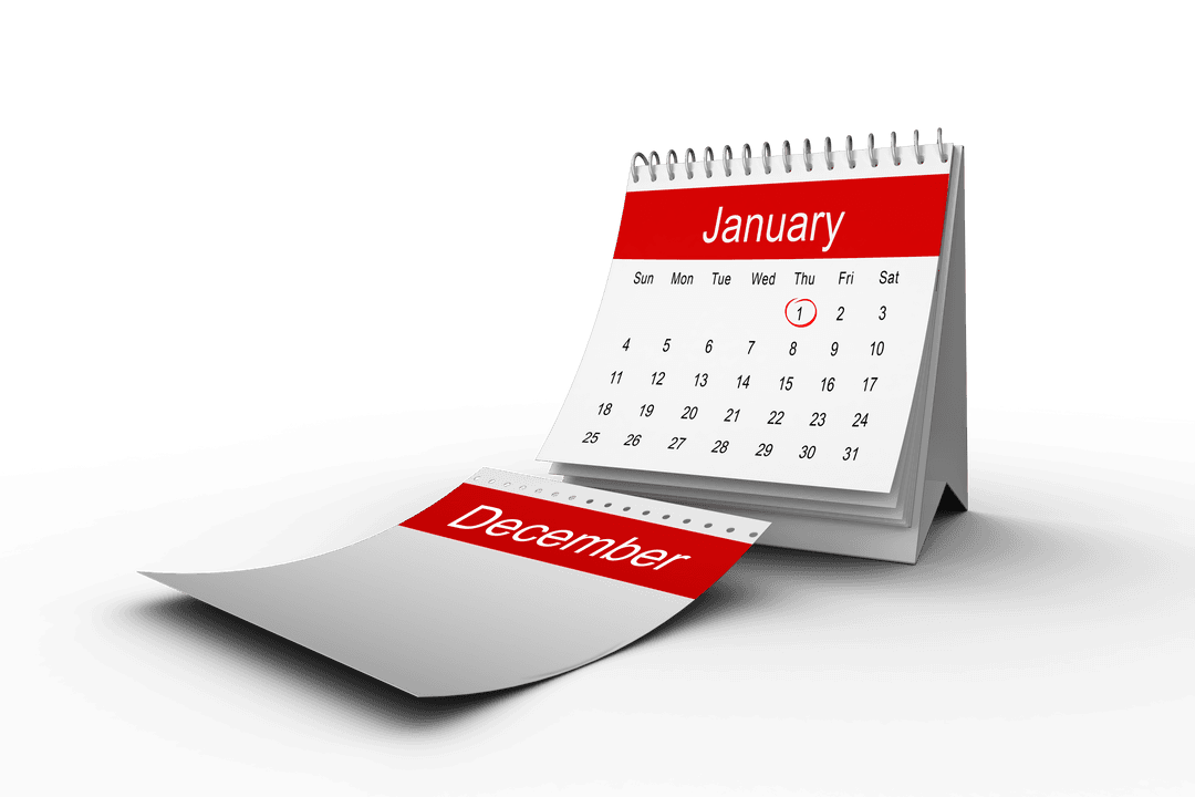 Transparency in Time Management Concept with January Calendar