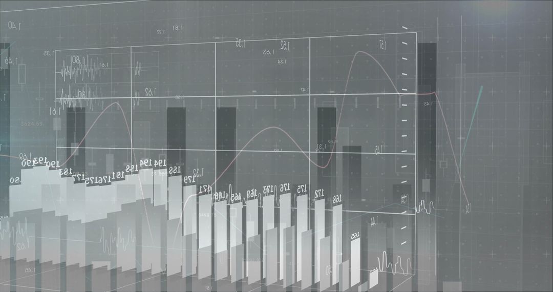 3D Bar Charts and Line Graphs Overlay on Digital Dashboard
