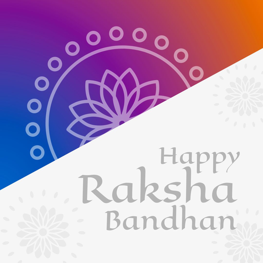 Colorful Raksha Bandhan Greeting with Floral Design and Rakhi
