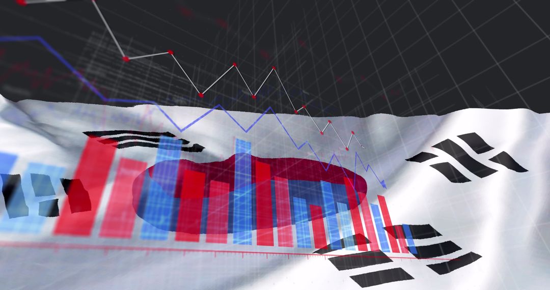 South Korea Economic Data Visualization and Flag Symbols - Free Images, Stock Photos and Pictures on Pikwizard.com