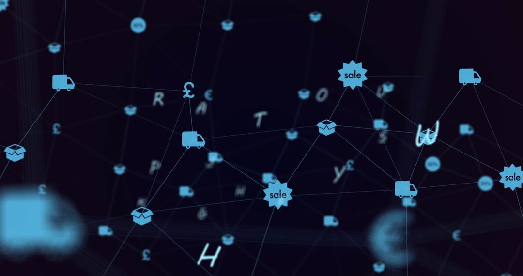 Digital Interface Network with Financial and Logistic Icons