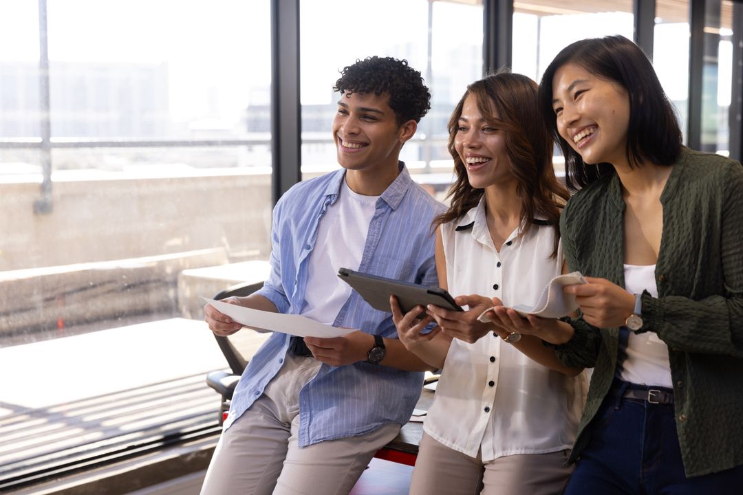 Diverse Team Building Workshop with Modern Tools in Office