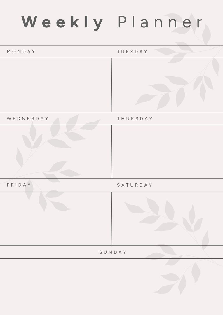 Weekly Planner with Subtle Floral Pattern on Grey Background - Download Free Stock Templates Pikwizard.com