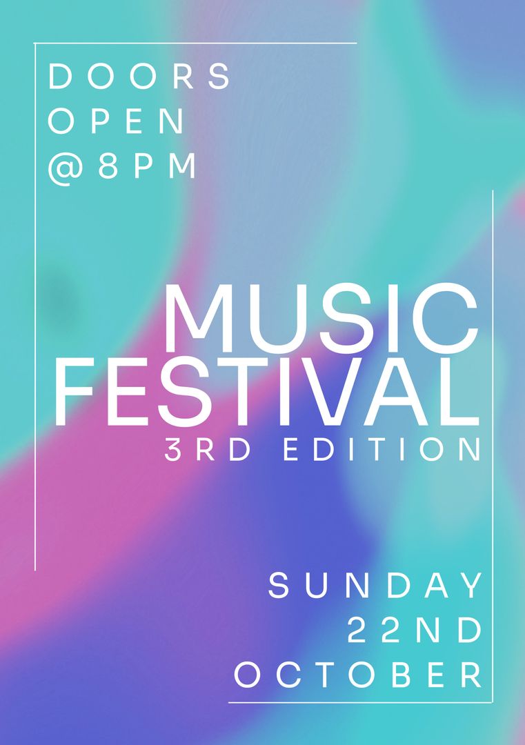 Colorful Music Festival Announcement Poster for Concert Event - Download Free Stock Templates Pikwizard.com