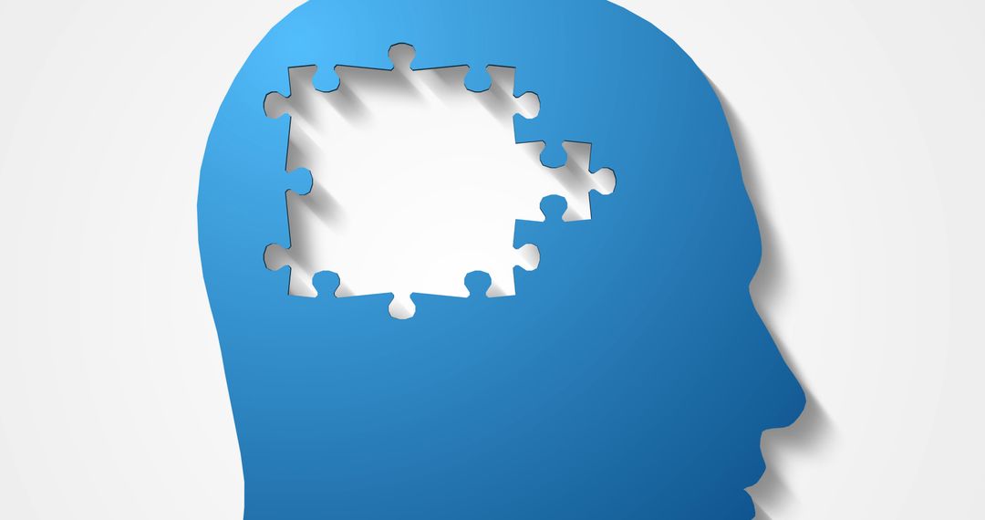 Human Brain with Missing Puzzle Piece Symbolizing Mental Challenges