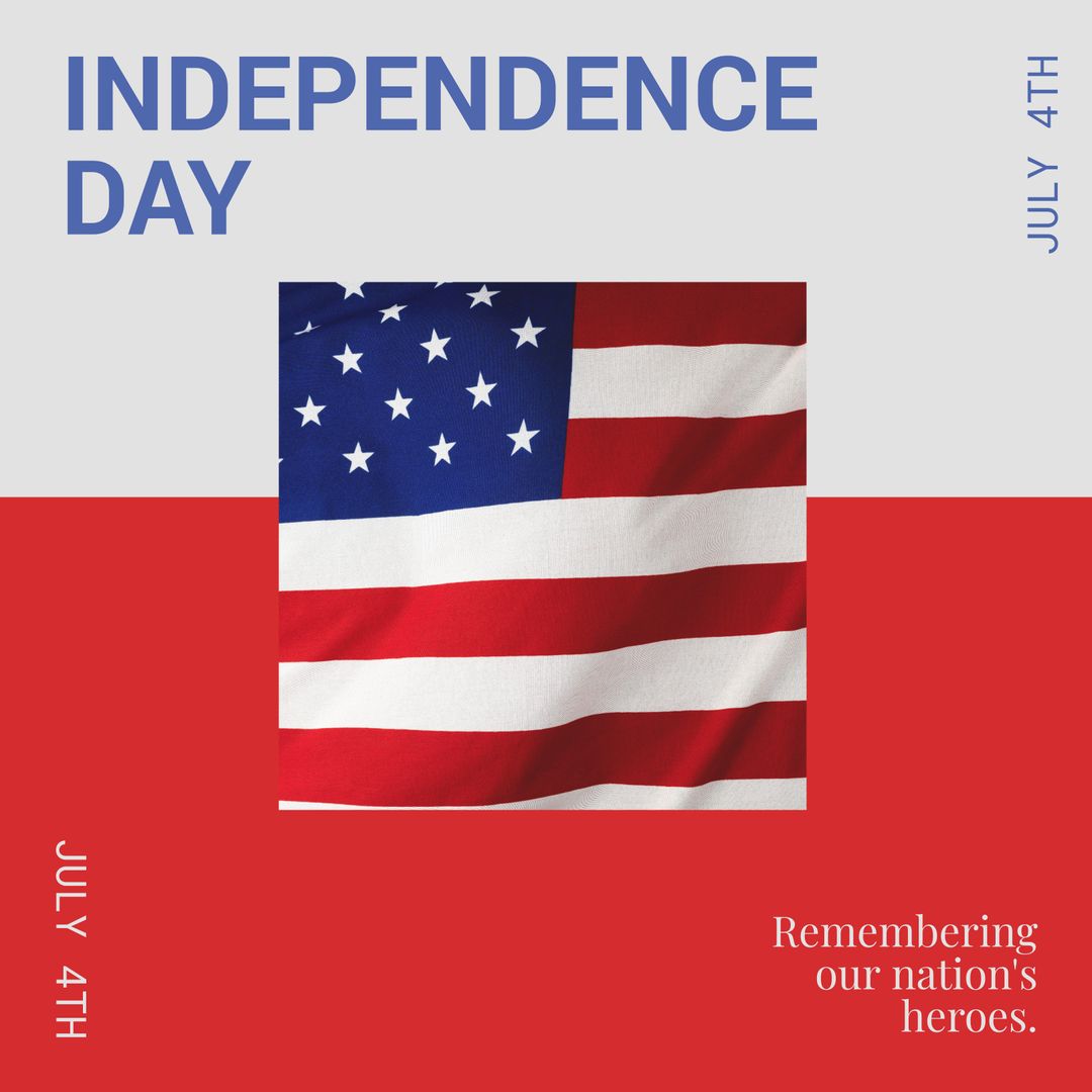 United States Independence Day Patriotic Graphic with US Flag