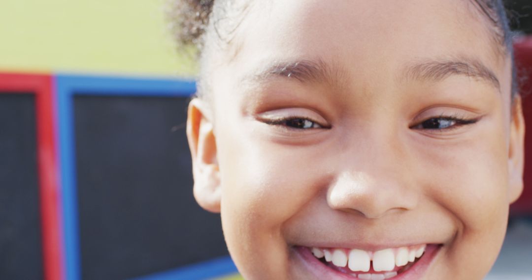 Close-up of Smiling African American Child's Face - Free Images, Stock Photos and Pictures on Pikwizard.com