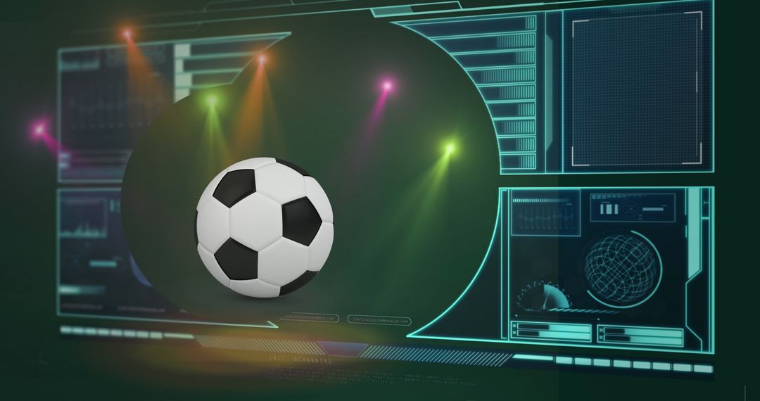 Football Digital Interface with Futuristic Data Visualizations