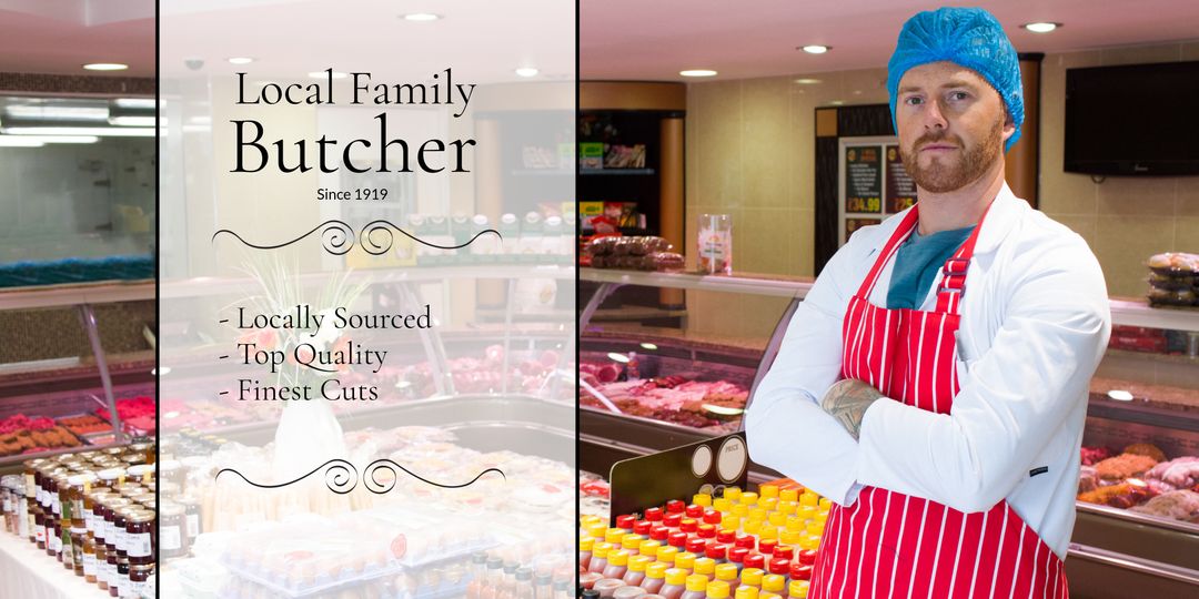 Local Family Butcher Shop Advertising Quality and Trust Since 1919 - Download Free Stock Templates Pikwizard.com