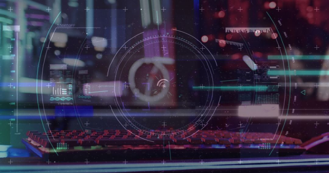 Futuristic Gaming Technology with Digital Interface