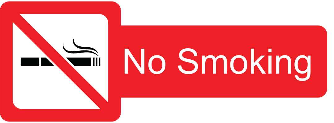 Transparent No Smoking Sign on Red Background