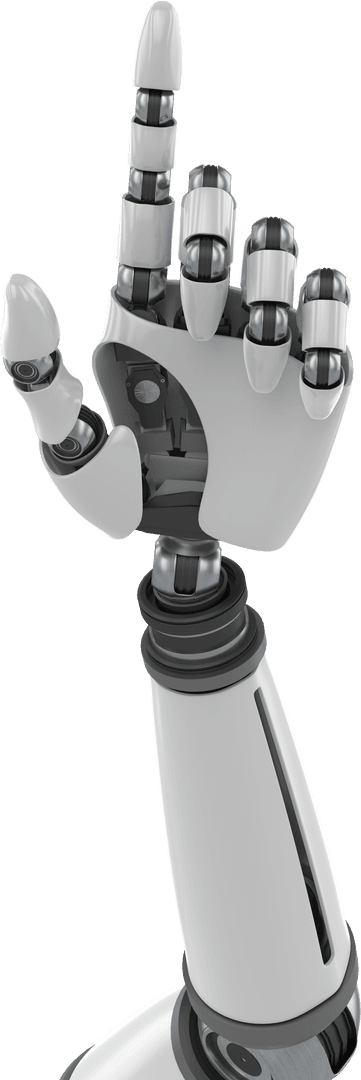 Transparent Background Showing Robotic Hand Gesture Signaling Innovation