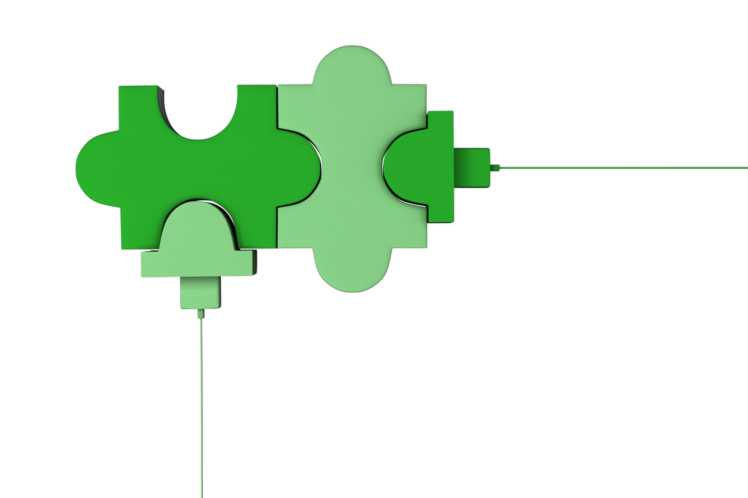 Green Puzzle Pieces with Plugs on Transparent Background - Download Free Stock Images Pikwizard.com