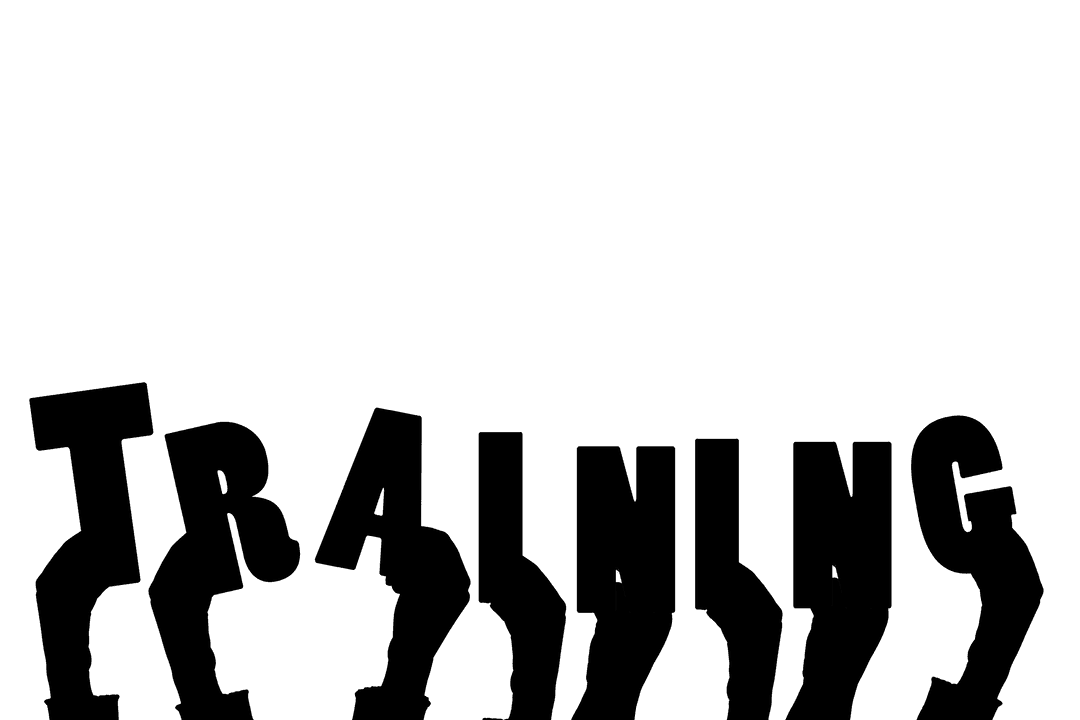 Digital Illustration of Hands With Training Text on Transparent Background