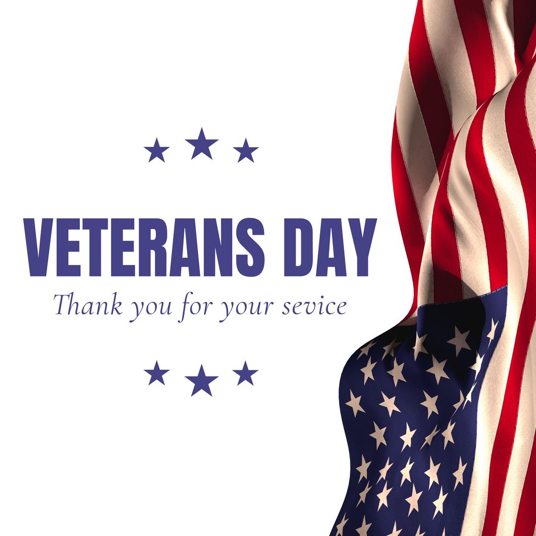 Veterans Day Message with USA Flag - Download Free Stock Templates Pikwizard.com