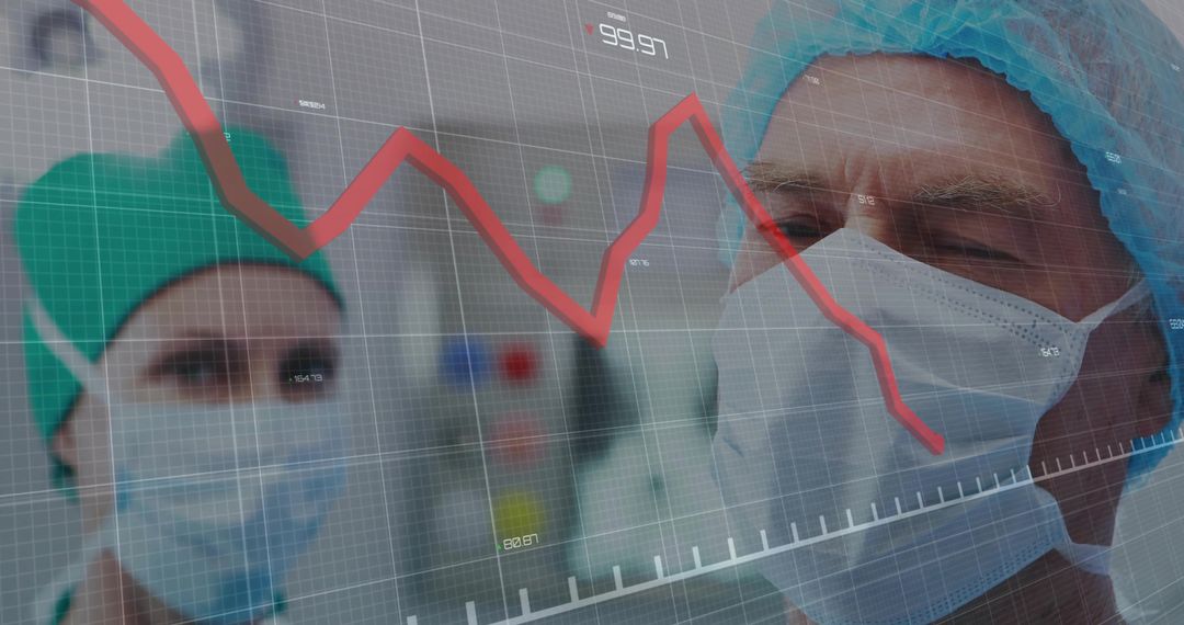 Surgeons Observing Declining Graph in Surgical Ward Analytics