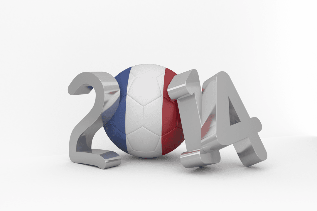 Transparent Vector with 2014 and French Flag Soccer Ball Design