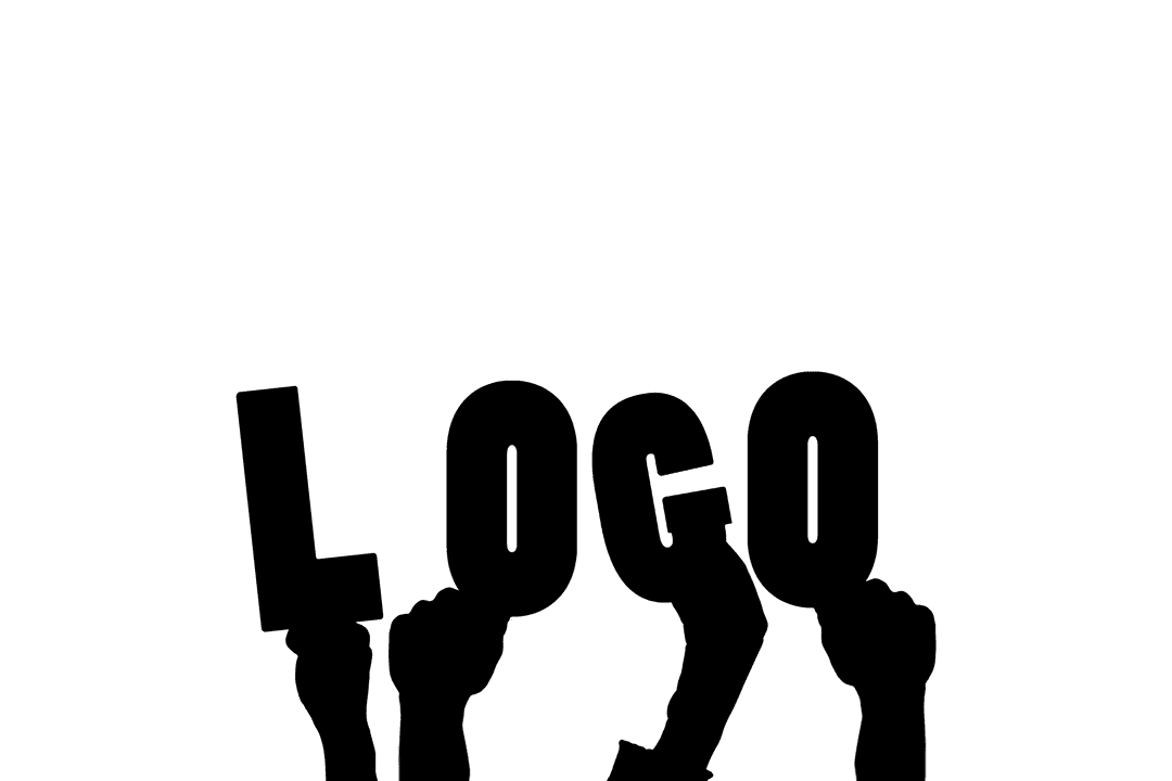 Stylized Hand Illustration with Brand Logo Transparent Vector