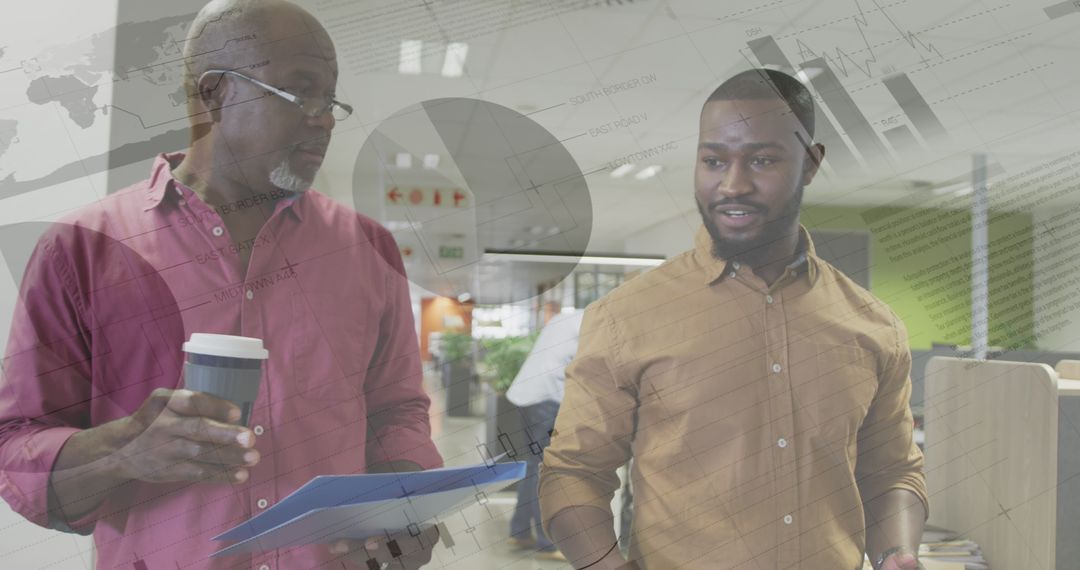 Diverse Businessmen Analyzing Financial Data in Office