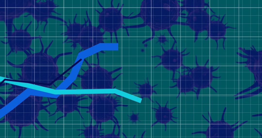 Data Visualization with Trend Lines and Virus Silhouettes Overlay