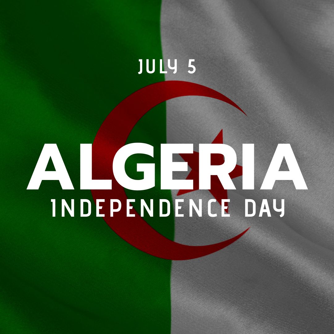 Celebrating Algeria Independence Day Flag Background