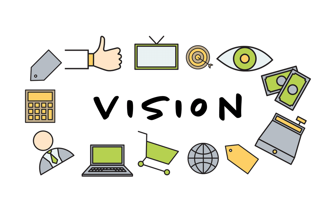 Transparent Finance and Business Vision Icon Set