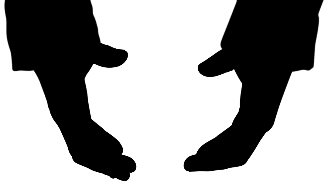 Hands Open Silhouette on Transparent Background