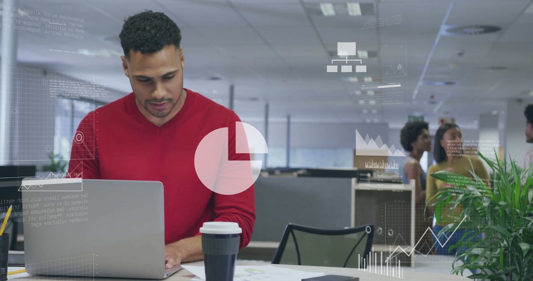 Businessman Processing Financial Data in Modern Office Setting