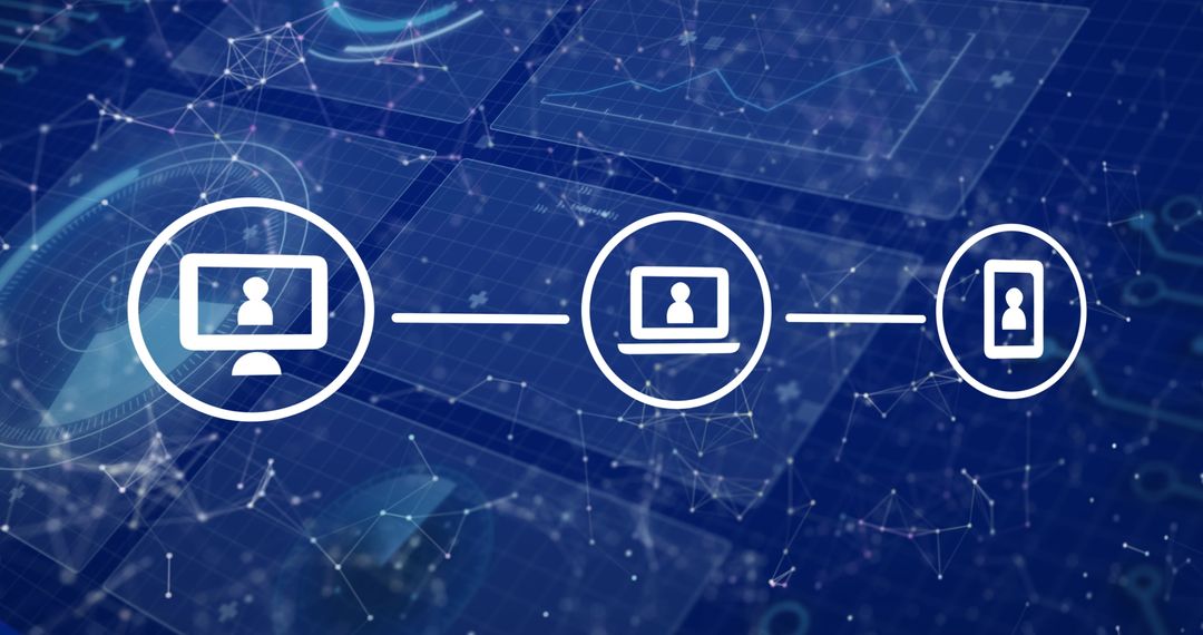 Digital Network Media Icons Over Data Background