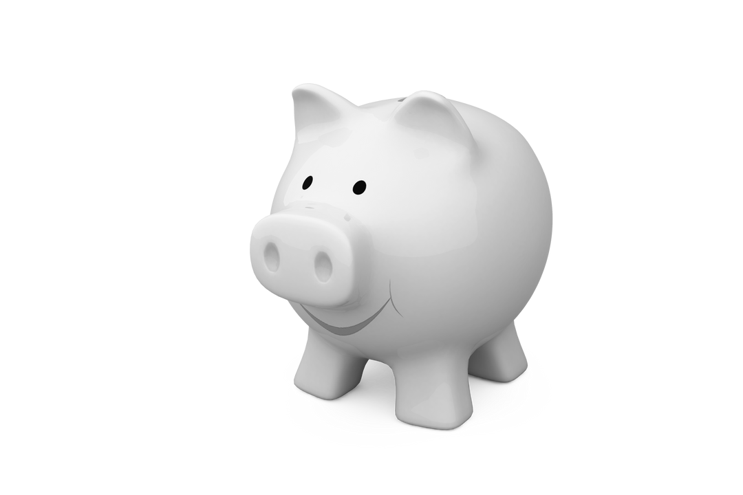 White Piggy Bank on Transparent Background, Finance and Savings Concept - Download Free Stock Images Pikwizard.com