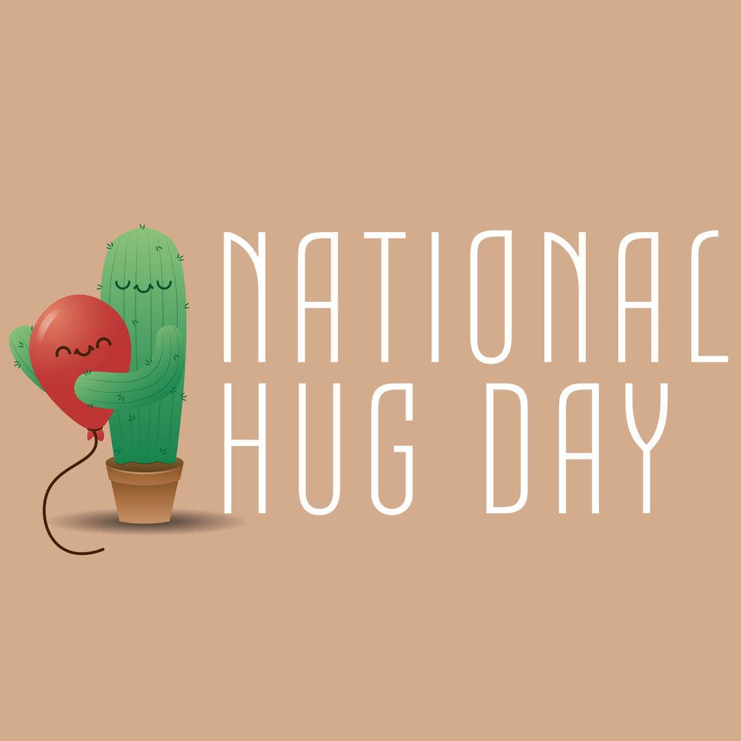 Cute Cactus Hugging Heart Balloon for National Hug Day