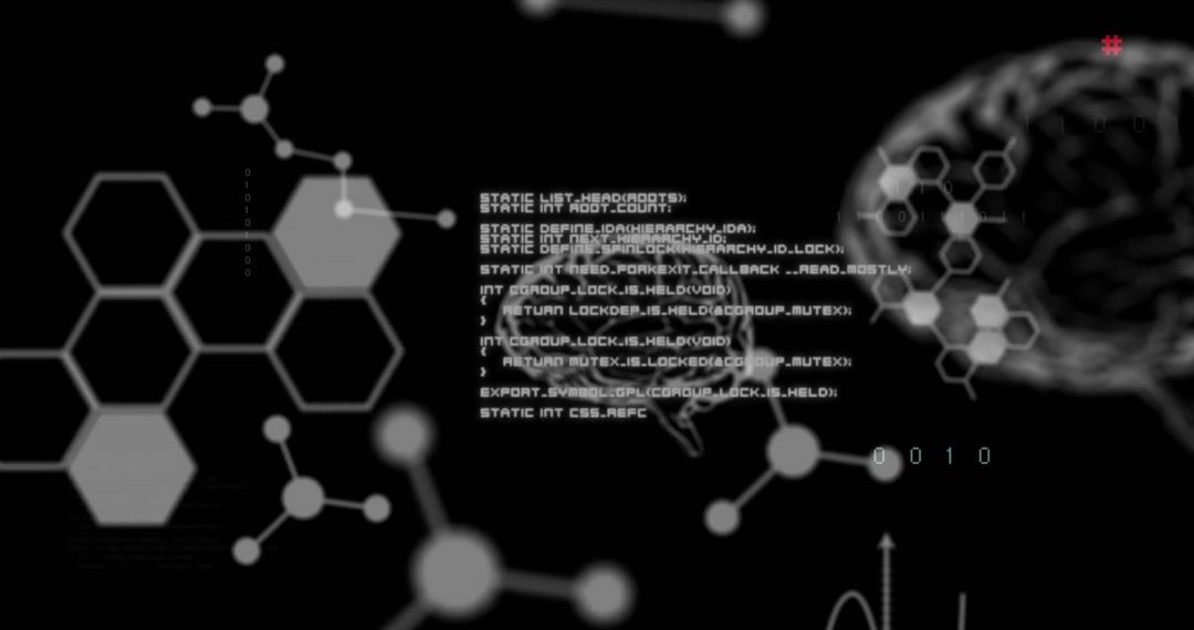 Digital science interface visualizing brain data and metrics